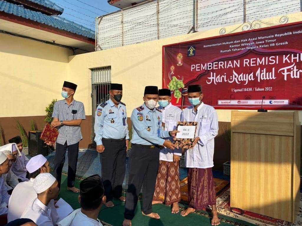 334 Warga Binaan di Rutan Gresik Dapat Remisi Hari Raya Idul Fitri, Tiga Orang Langsung Bebas