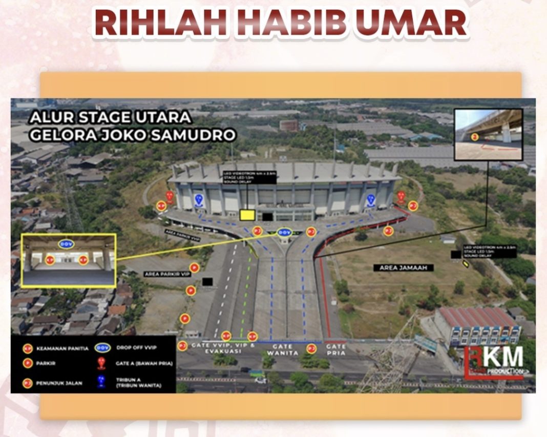 Tabligh Akbar Habib Umar Bin Hafidz di Gresik, Panitia Siapkan 23 Titik Parkir Kendaraan